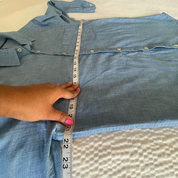 Buffalo Men's Blue Slim Fit Long Sleeves Dress Button Down Shirt Size L/42 - Picture 4 of 7